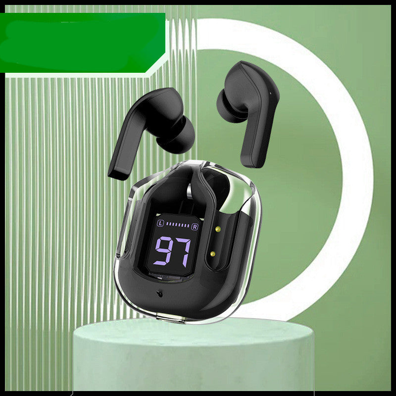 Mini Transparent Wireless Bluetooth Headset Digital Display ENC Noise Reduction True Wireless Sports Music - Discover Epic Goods