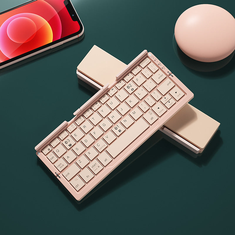 Mini Bluetooth Keyboard Foldable Wireless Keyboard with Stand